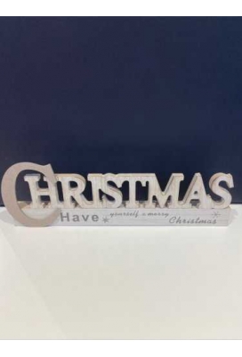 Kerstdecoratie Hout Have Yourself A Merry Christmas 30x2.8x10cm