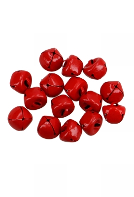 Decoratie Kleine Belletjes & Klepel Rood 1.5cm 48stuks