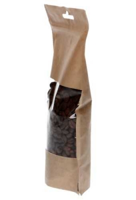 Stazakken Doy Moka Kraft Zip-sluiting & Venster 13x7x22.5cm 100stuks