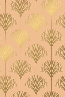 Cadeaupapier Coated royal palmetto zand & kopergoud 70cm x 200meter