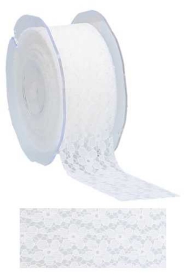 Luxe Kadolint Polyester Flower Wit 38mm x 10 meter