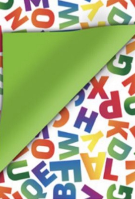 Geschenkpapier Coated Dubbelzijdig Letters 30cm x 200meter