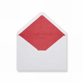 Luxe Enveloppen Dinant Wit & Rood 16.2x22.9cm 100stuks OP IS OP