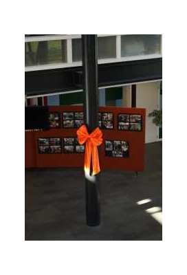 Decoratie Strik Wit 50x35+80cm Lint 18cm extra 50cm Lint