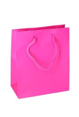 Kadotasjes Latina Mat Fuchsia Met Koord 16x8x19cm 12stuks