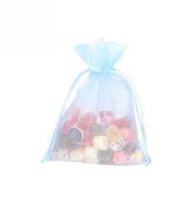 Organza zakjes Baby Blauw Medium 12x17cm 10stuks