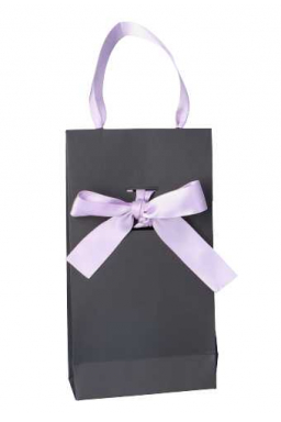 Kadotasjes Pisa Black & Lila Met Satijnlint 10x6x22cm 25stuks
