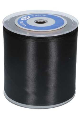 Satijn Lint Super Breed 100mm x 25 meter Zwart