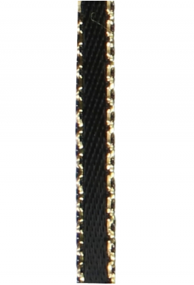 Luxe Satijn Dubbel Lint 3mm x 50 meter Zwart Met Gouden Randje