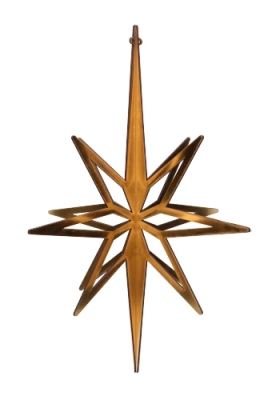 Decoratie Grote Etalage 3D Gold Star Groot 40x48cm 1 stuk