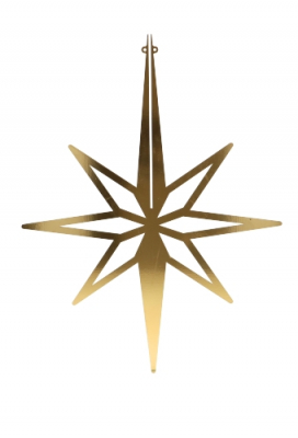 Decoratie Grote Etalage 3D Gold Star Groot 40x48cm 1 stuk