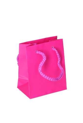 Kadotasjes Latina Mat Fuchsia Met Koord 10x6.5x12cm 12stuks