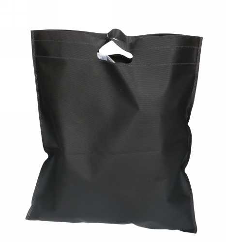 Draagtas Dongo Nonwoven Uitgesneden Handvat Zwart 23.5x35cm 200stuks
