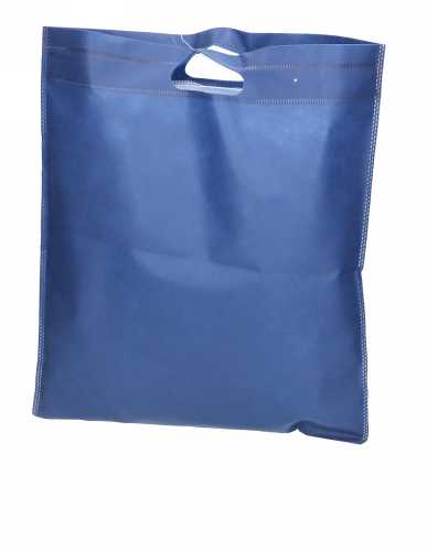 Draagtas Dongo Nonwoven Uitgesneden Handvat Blauw 38.5x45cm 200stuks
