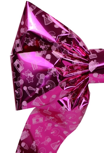 Decoratie strik Livorno Girl Verjaardag Metallic Pink 70x50+60cm